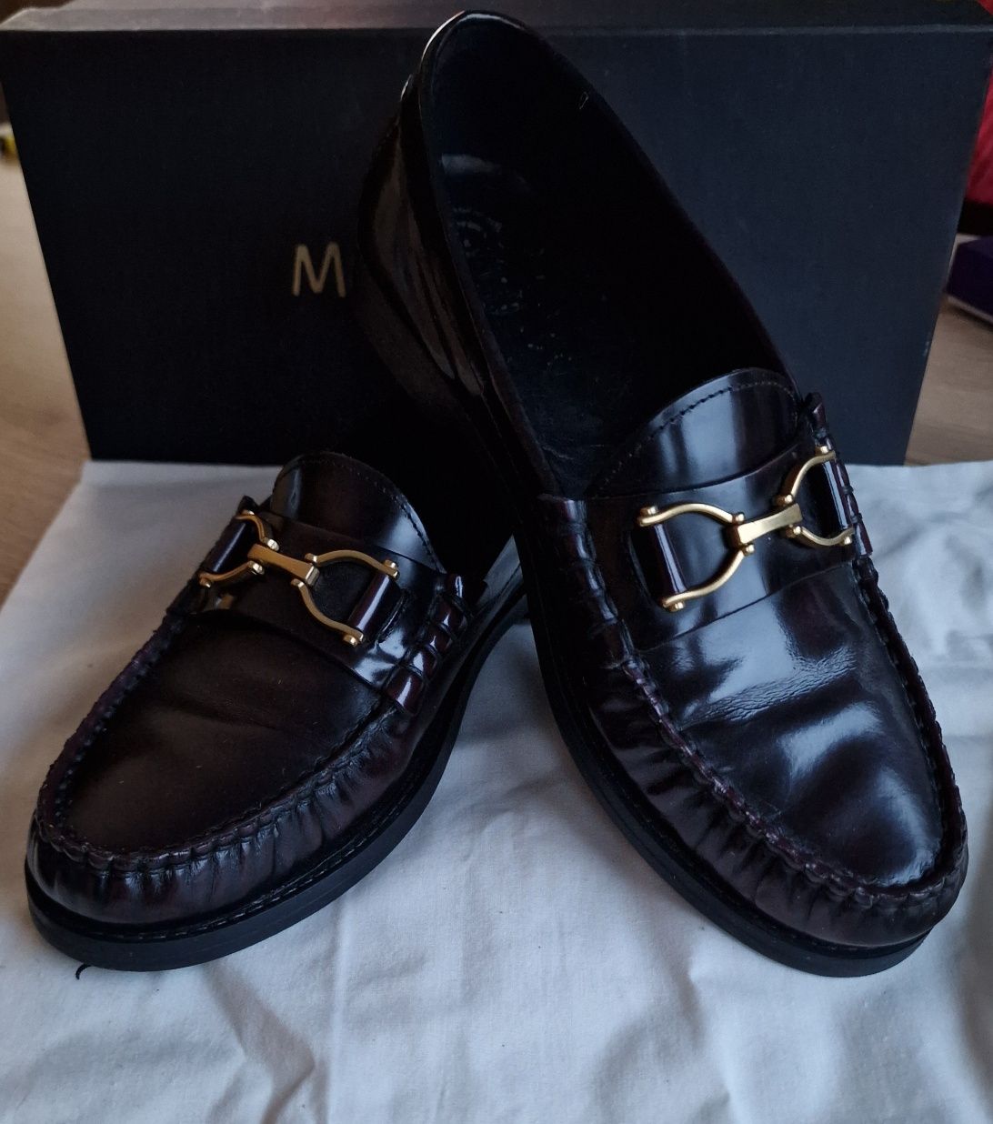 Massimo Dutti Mokasyny bordeaux M3I11E01O r. 36
