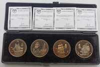 Medal Medale - komplet 4 medali 250 lat drogi morskiej Rosja - USA