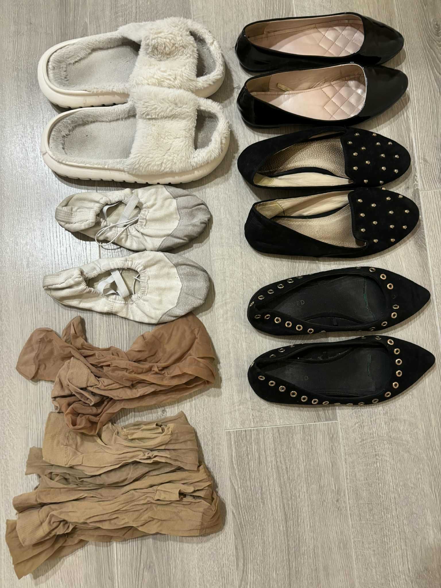 Sprzedam 5 par znoszonych butów i 3 pary rajstop