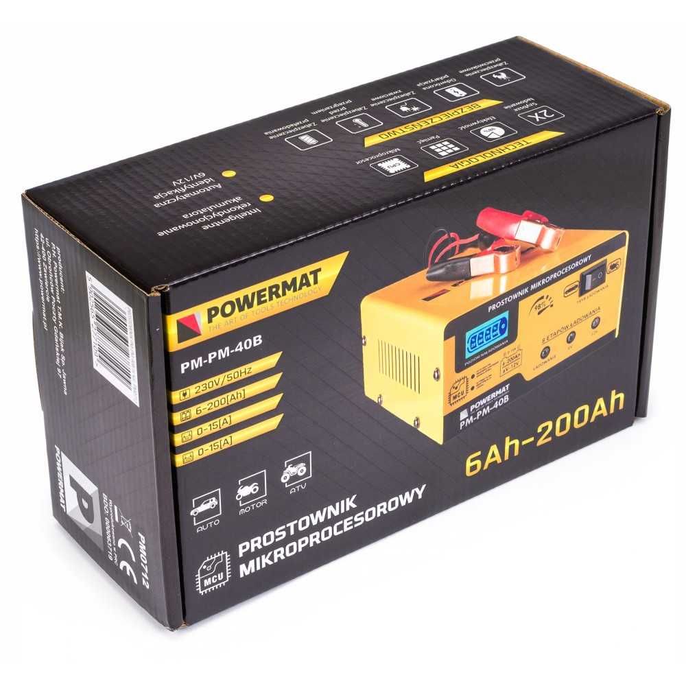 Prostownik mikroprocesorowy akumulatorowy 6/12V PM-PM-40B NOWY