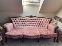 Zabytkowy komplet mebli Sofa i dwa fotele