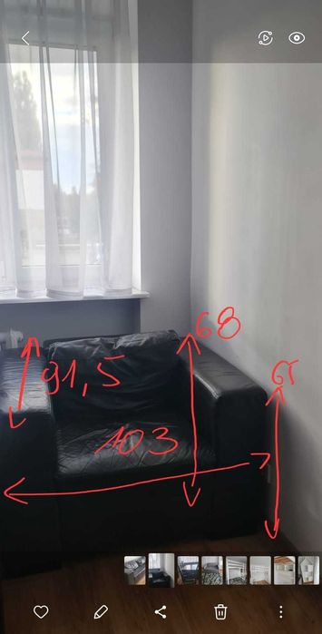 Skórzany wypoczonek wraz z fotelem firmy STANUCH