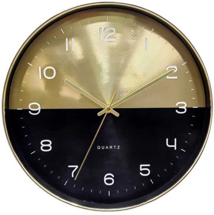 Zegar na ścianę cichy nowoczesny czarny złoty 30,5 cm zegar ścienny