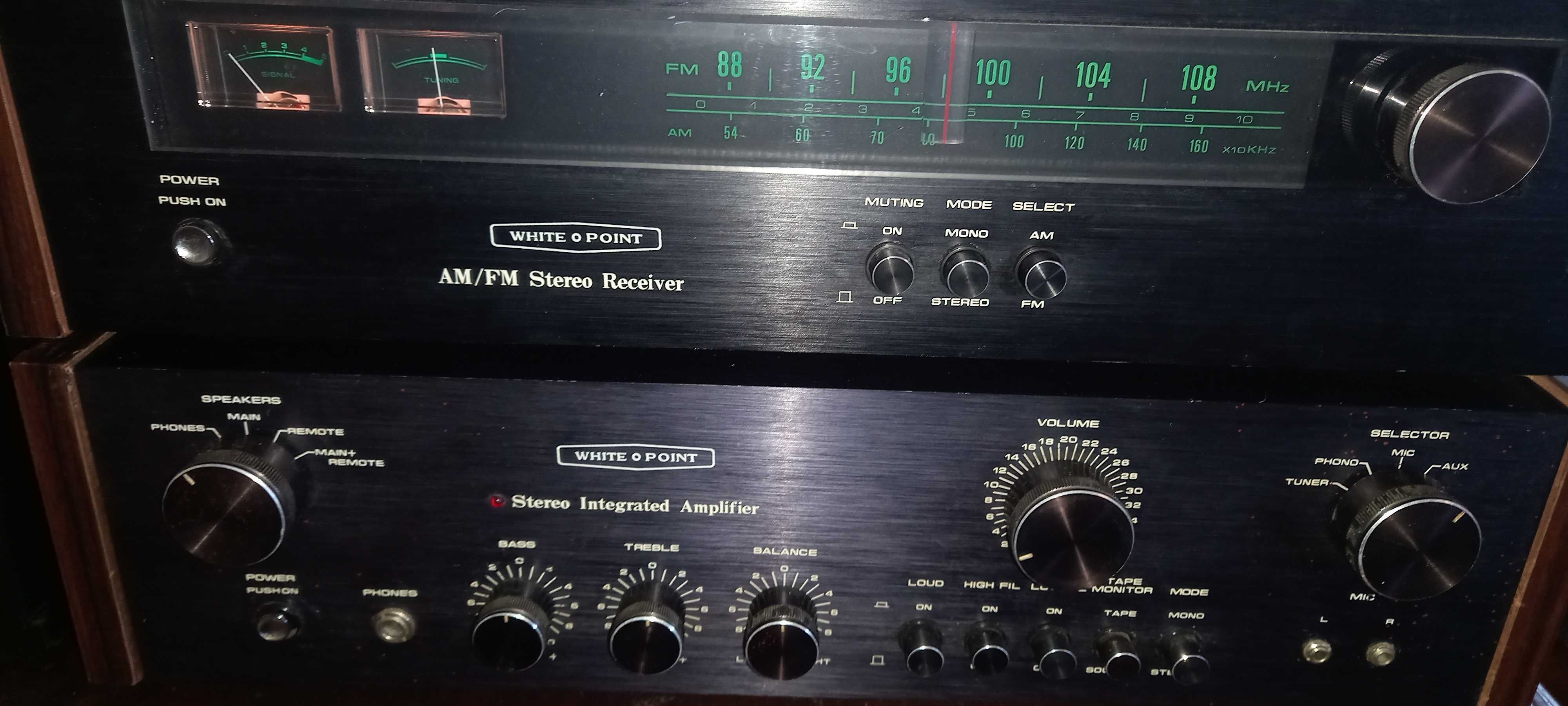 Amplificador e Tuner White Point, anos 70
