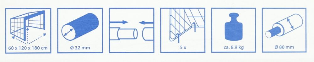 Bramka piłkarska Pro tect 180 Hudora 180 x 120 x 60 cm