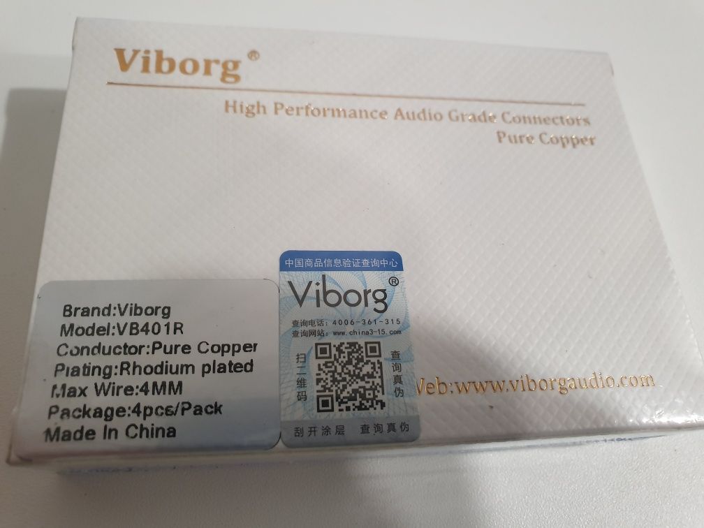 Viborg VB401R акустические разъёмы Банан с родиевым покрытием