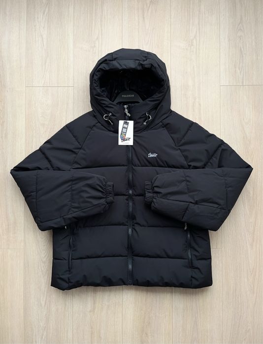 Куртка Pull&Bear Puffer Jacket Оригінал Зимова Мужская Черная Пуховик