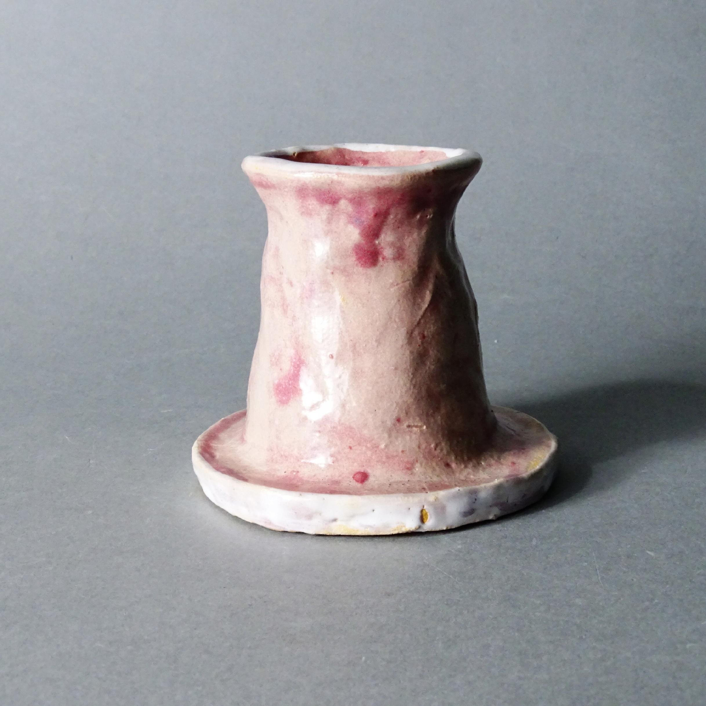 ceramika autorska ręcznie wykonany świecznik wazonik