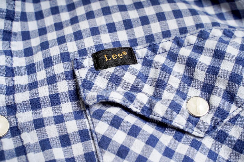 LEE | Koszula męska Clean Western Washed Blue Slim Fit | r. S