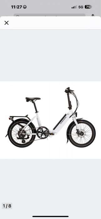 Rower Elektryczny Kross Flex Hybrid 1.0 SZARY Składany z funkcją TURBO