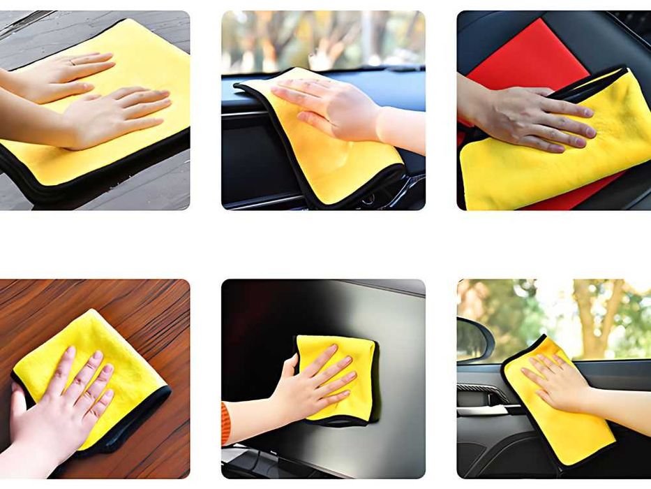 Duża ścierka z mikrofibry do samochodu szyb uniwersalna 60x90 chłonna