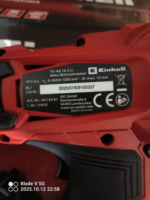Wkrętarka TC-AS 18-3 LIi zestaw z ładowarką i bateria NOWY.