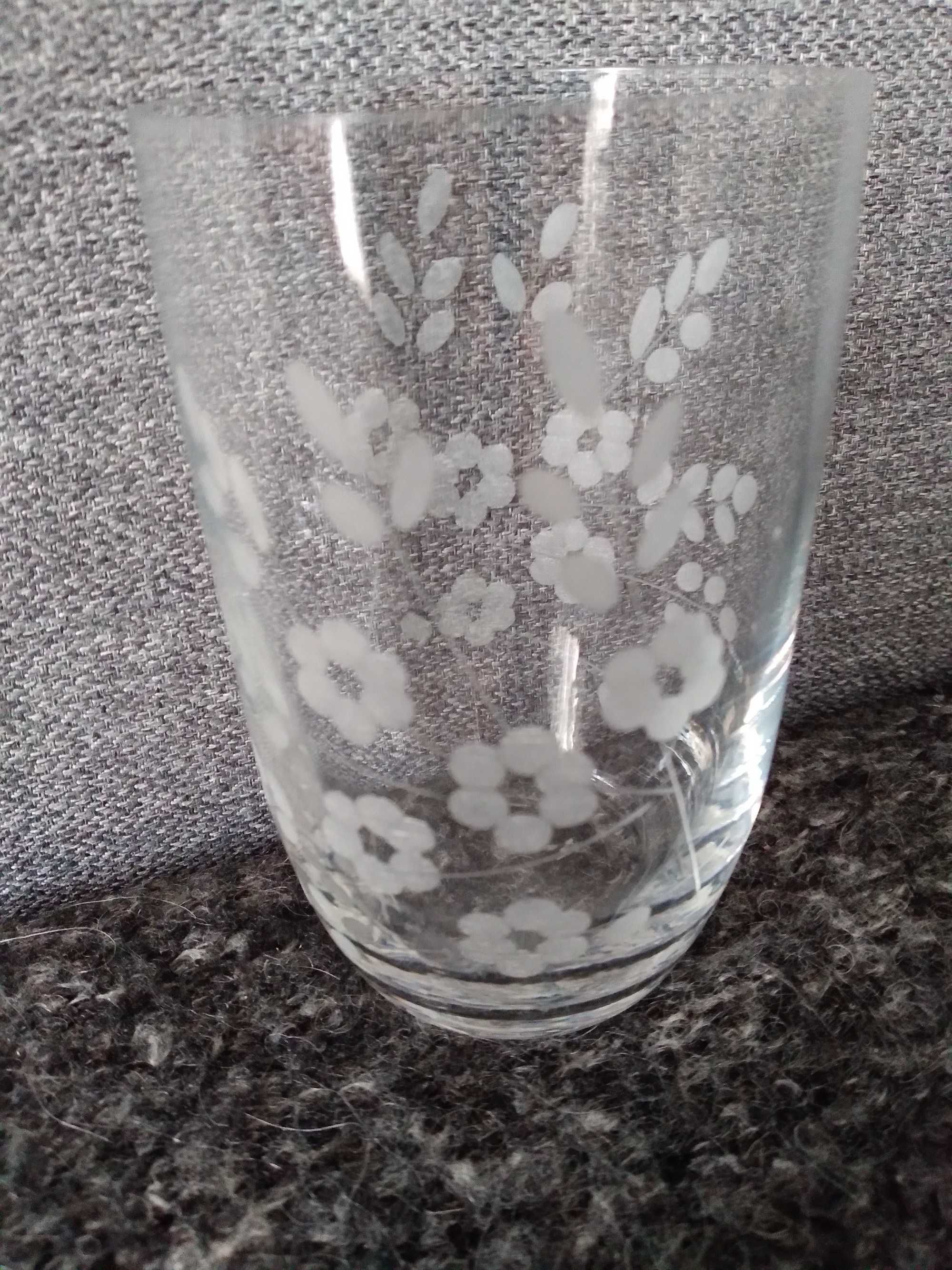 Grawerowane szklanki 5 szt. lata 60