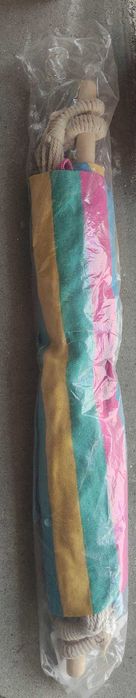 Hoomla Huśtawka VERBERA / Krzesło Brazylijskie kolorowe pasy 100x50 cm