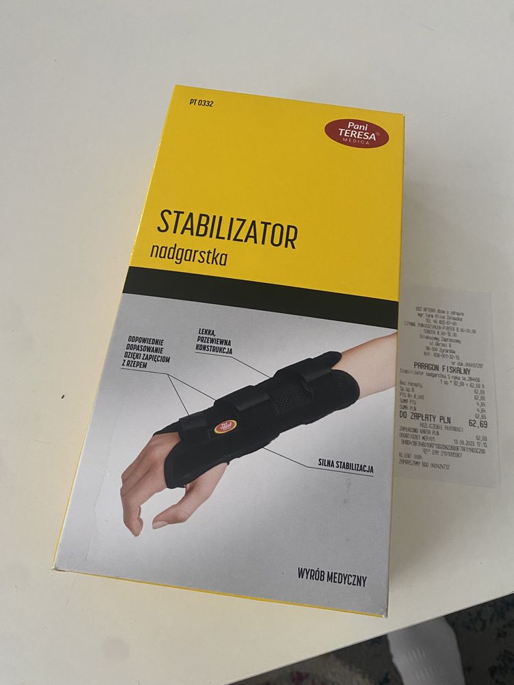 Stabilizator na lewy nadgarstek rozm. S