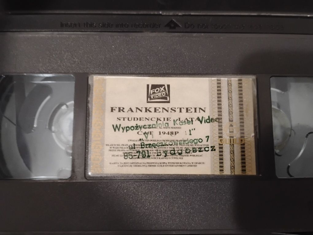 Kaseta VHS Frankestein Studenckie lata