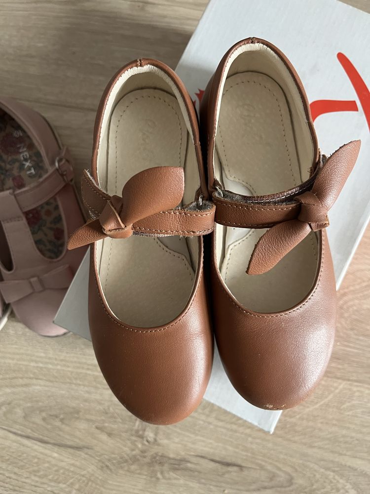 Baleriny baletki emel 28 brązowe kokardka buty buciki