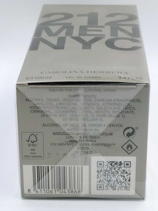 Carolina Herrera 212 Men NYC edt 100 мл Оригинал