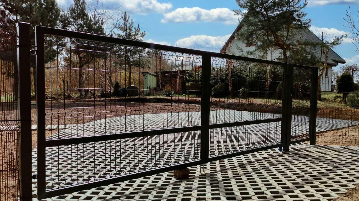 Brama wjazdowa panelowa brama dwuskrzydłowa  4 x 1,7 słupek 80x80x3