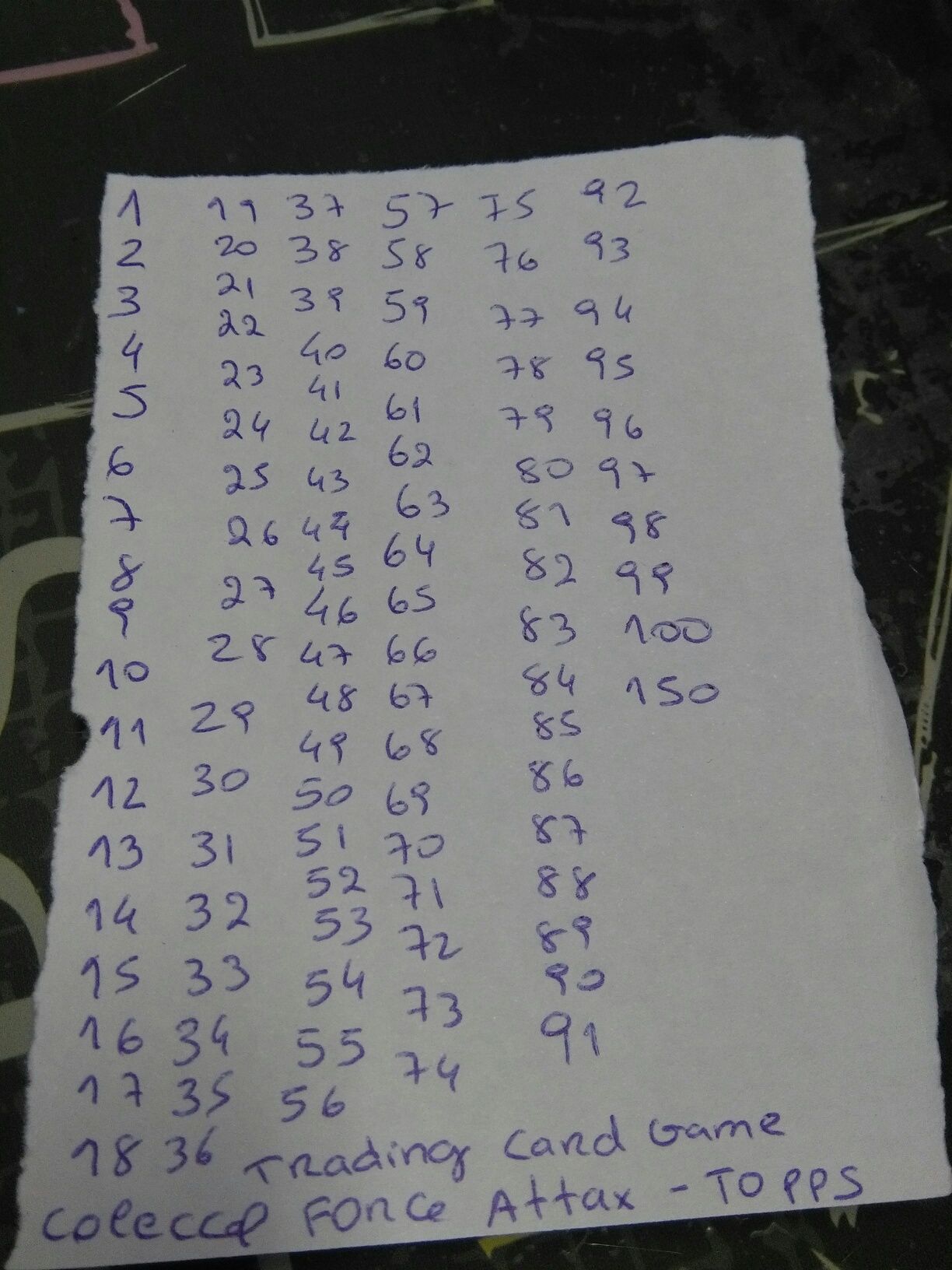 Cartas de colecção Star Wars Force Attax