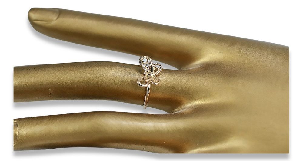 Radziecki 14k 585 złoty pierścionek z różowego złota vrn088 14,5/7