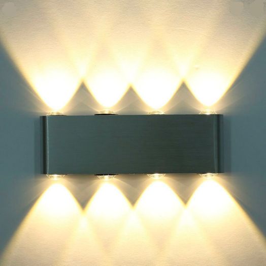 Kinkiet LED góra dół aluminium szczotkowane Lampa