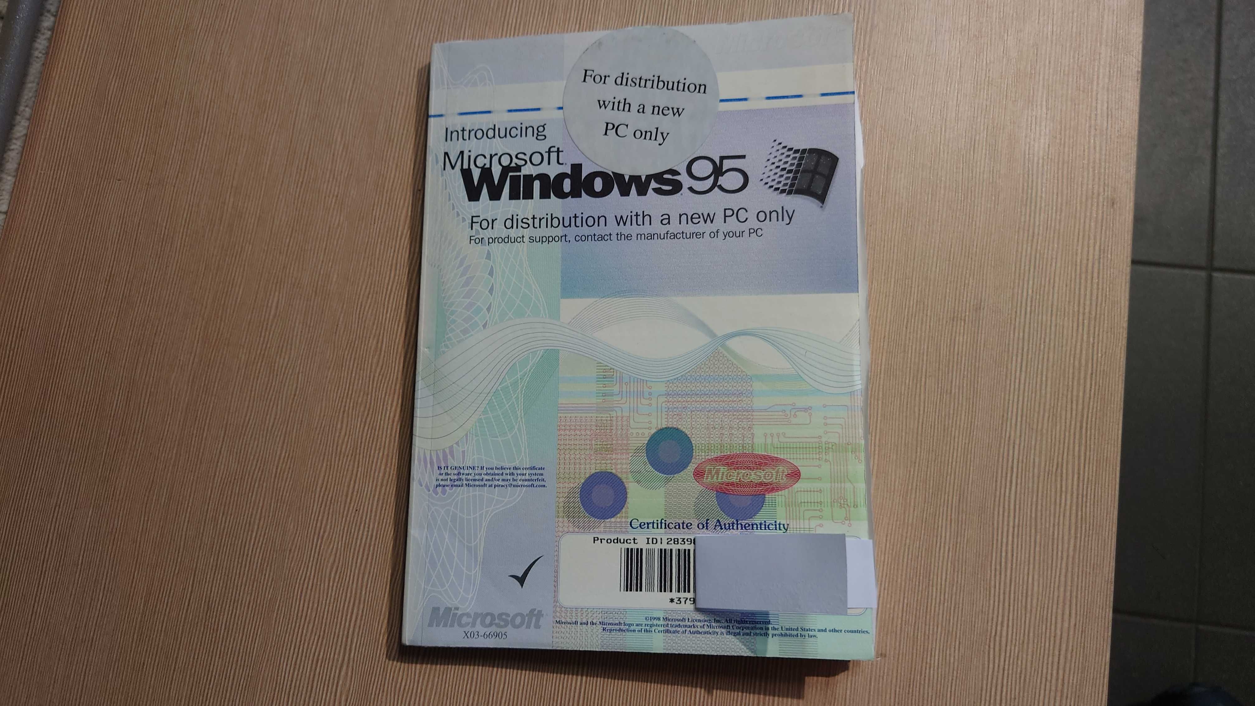 Windows 95 klucz + płyta CD + wprowadzenie #36