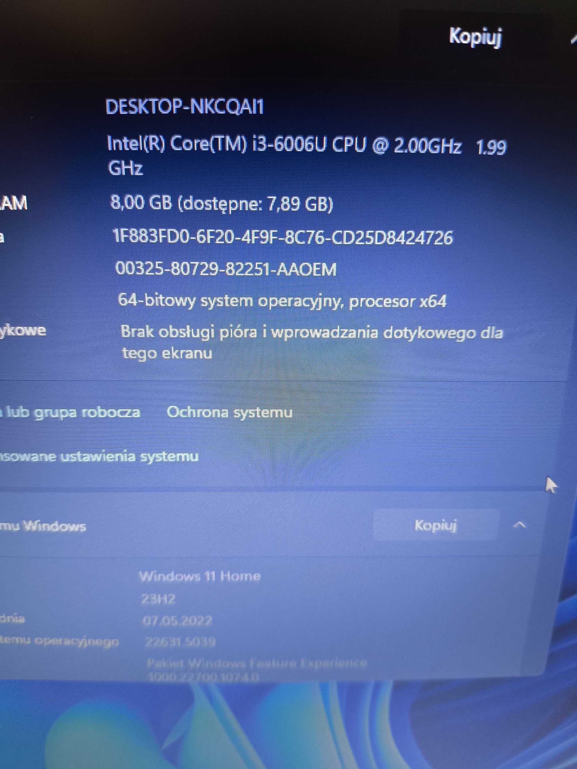 Zadbany Asus - Intel i3 | Nvidia | SSD | 15" FullHD | Windows 11