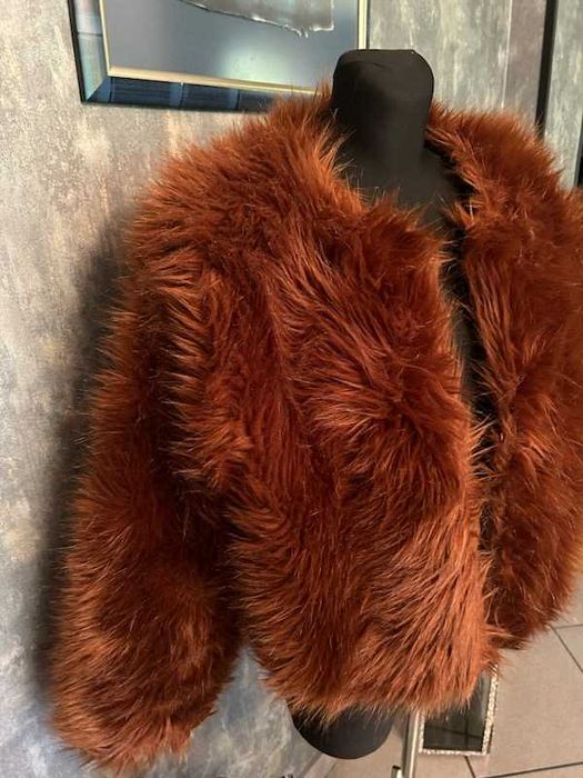 Fajne futerko sztuczne - kolor miedziany r.L