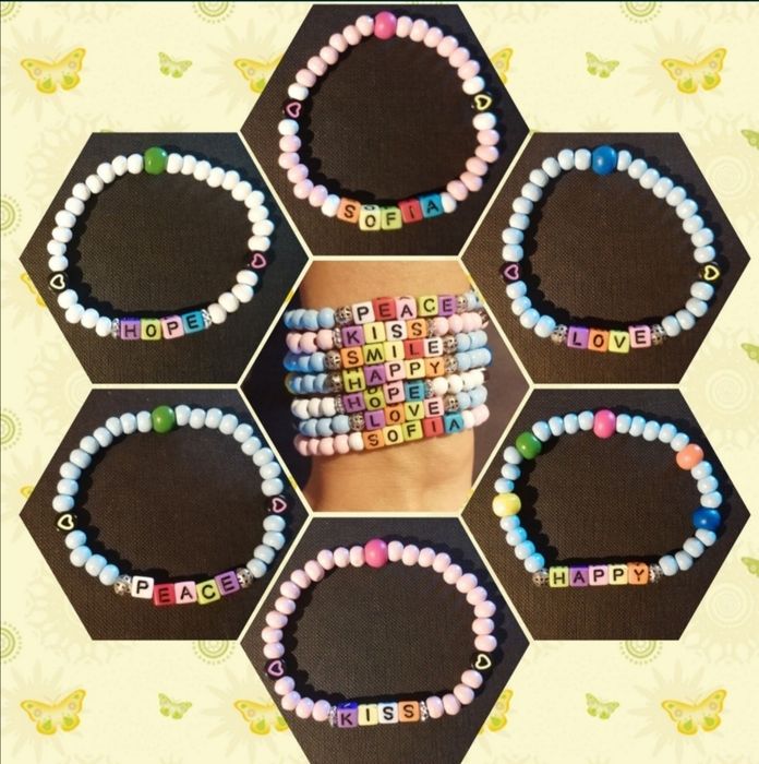 Pulseiras personalizadas.