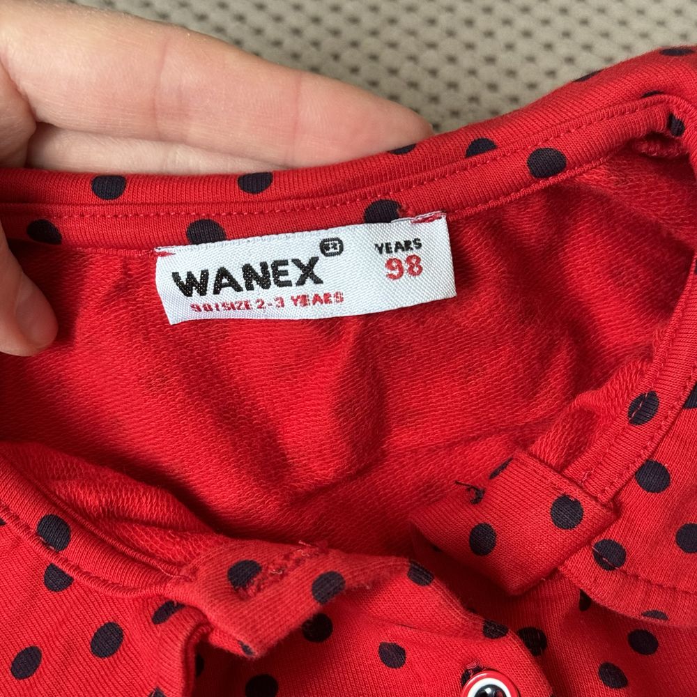 Платье для девочки Wanex 98 красное в горошек