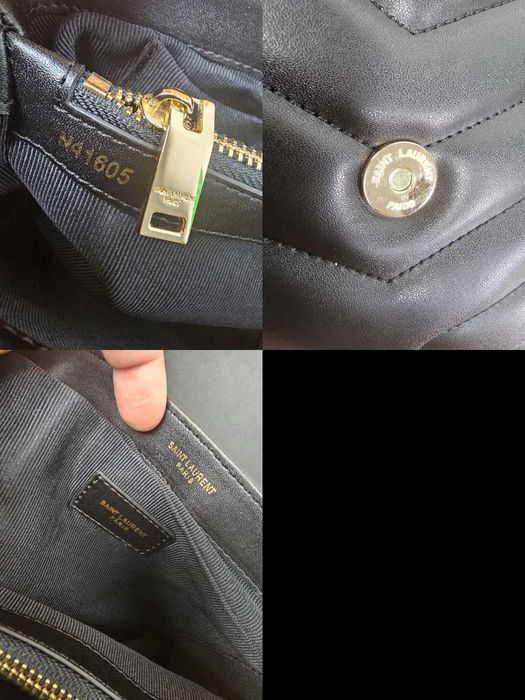 Torba listonoszka duza prazkowana damska Saint Laurent Czarna