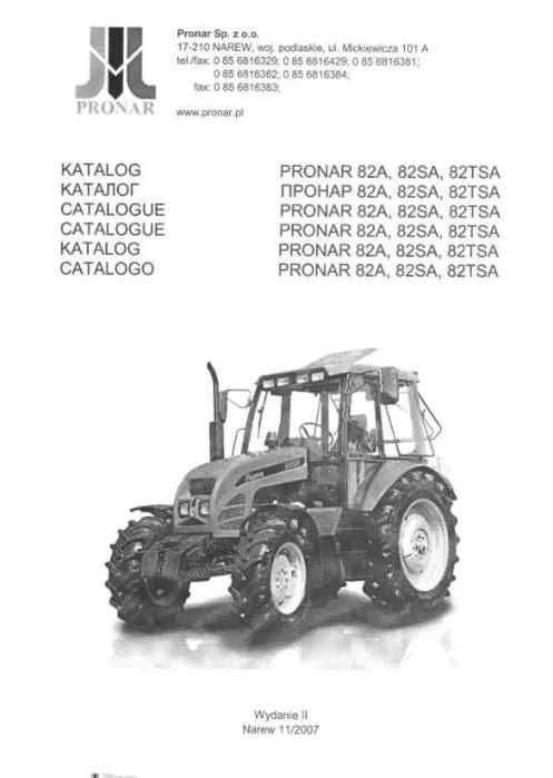 Katalog części PRONAR 82 A 82 SA 82 TSA