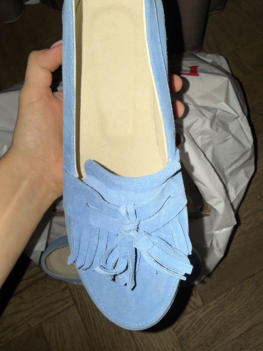 Лофери замшеві блакитні