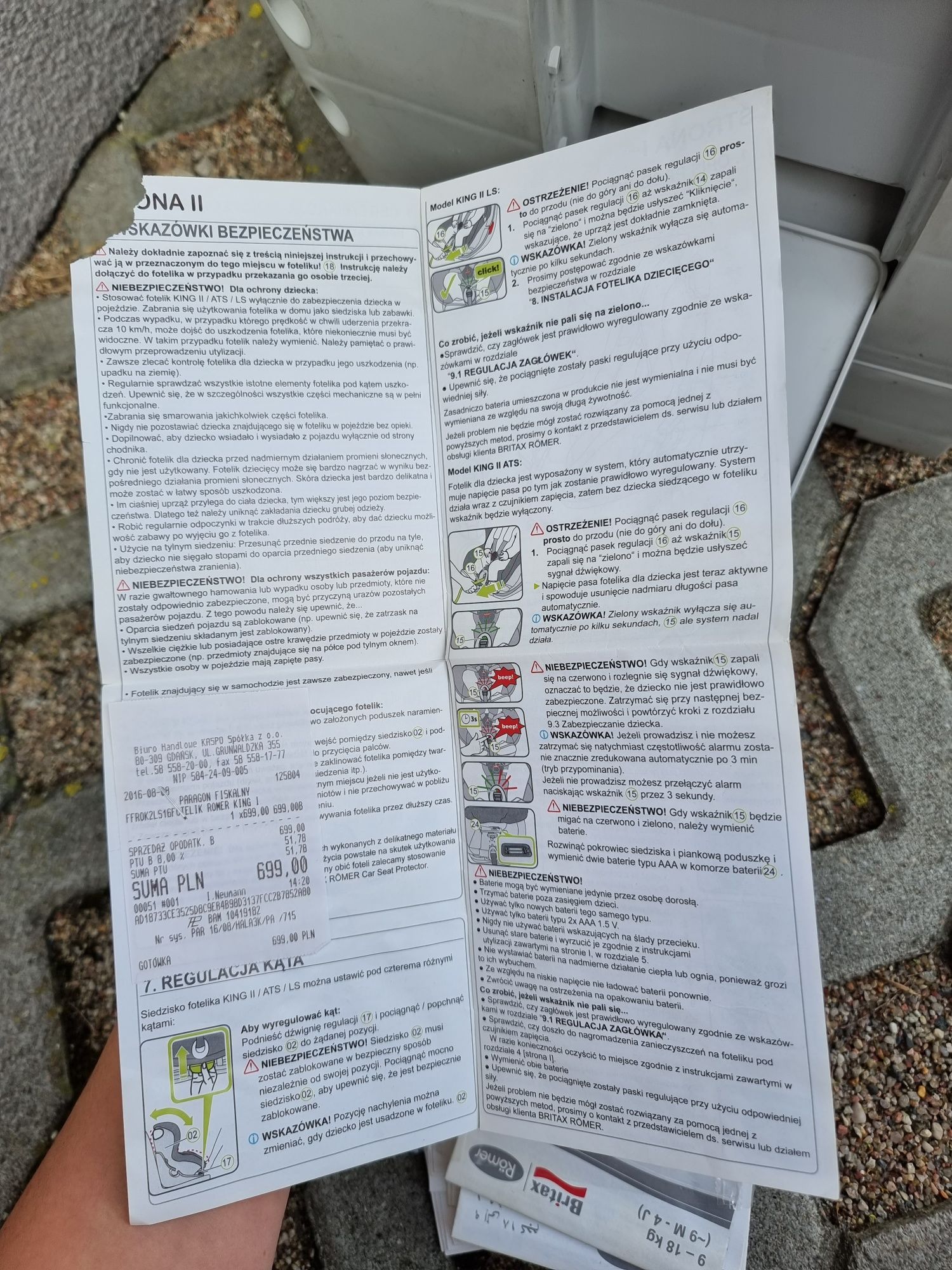 Fotelik samochodowy britax romer king LS  II 9-18kg