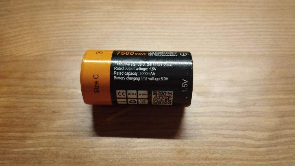 USB Type-C Акумулятор C Znter 1.5v 5000mAh замість батарейок