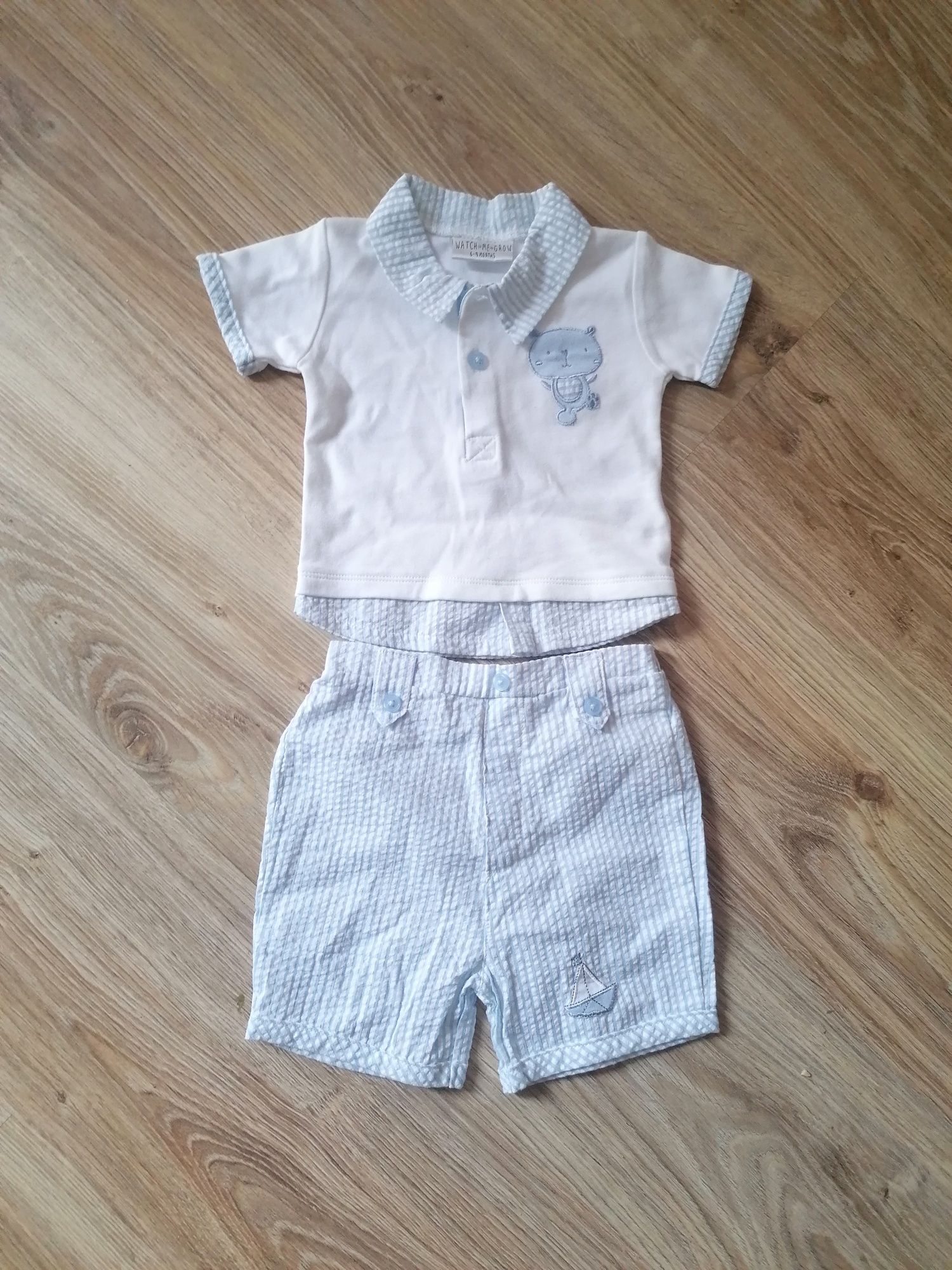 Komplet niemowlak chłopczyk spodenki krótkie bluzka krótki rękaw 74 80