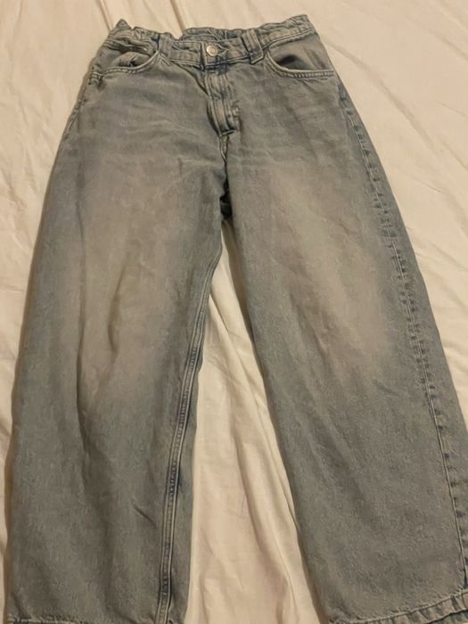 Широкі джинси жіночі/підліткові — світлий денім, стан 9/10