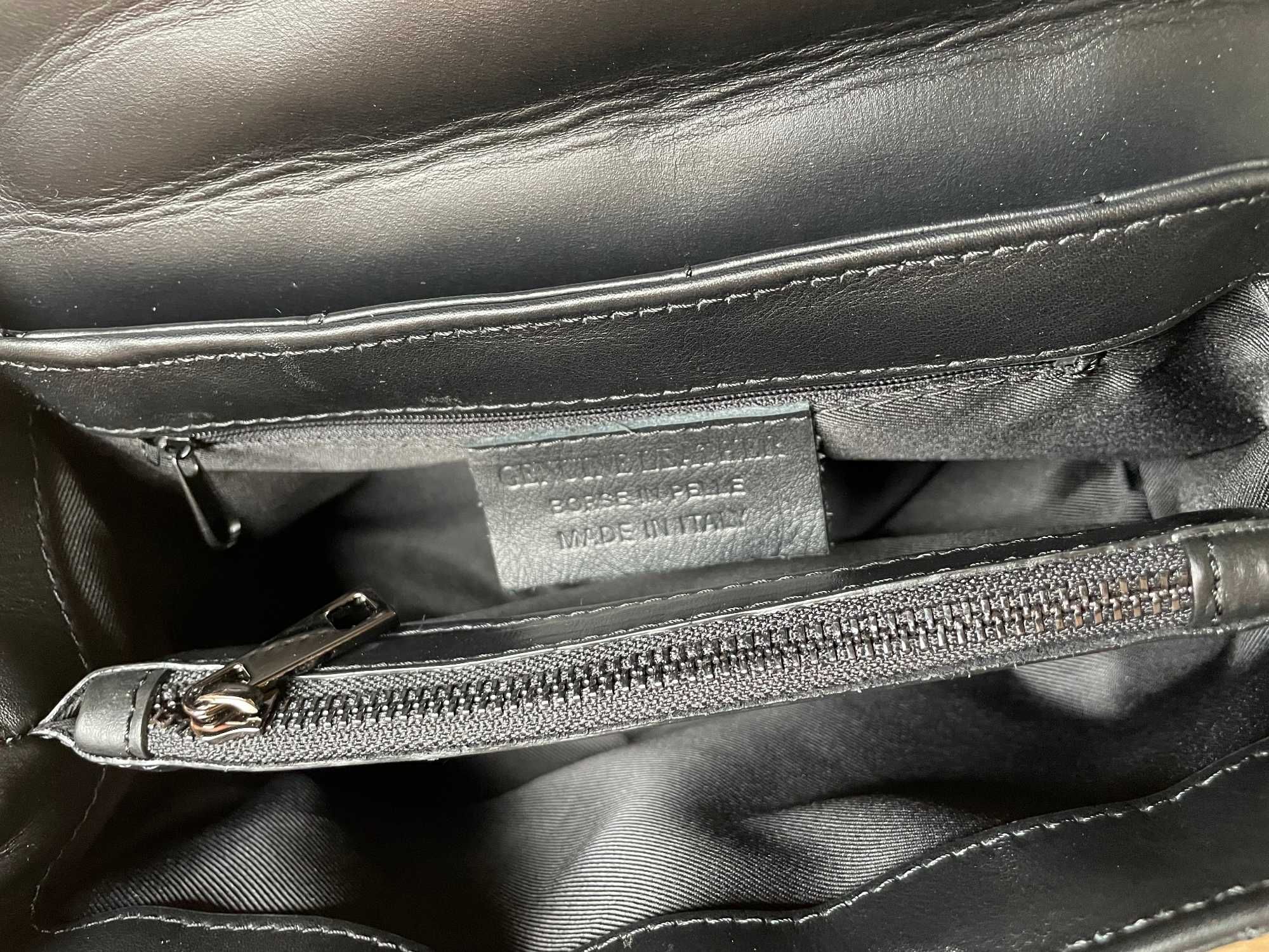 Жіноча шкіряна сумка чорна стьогана Італія Нова колекція