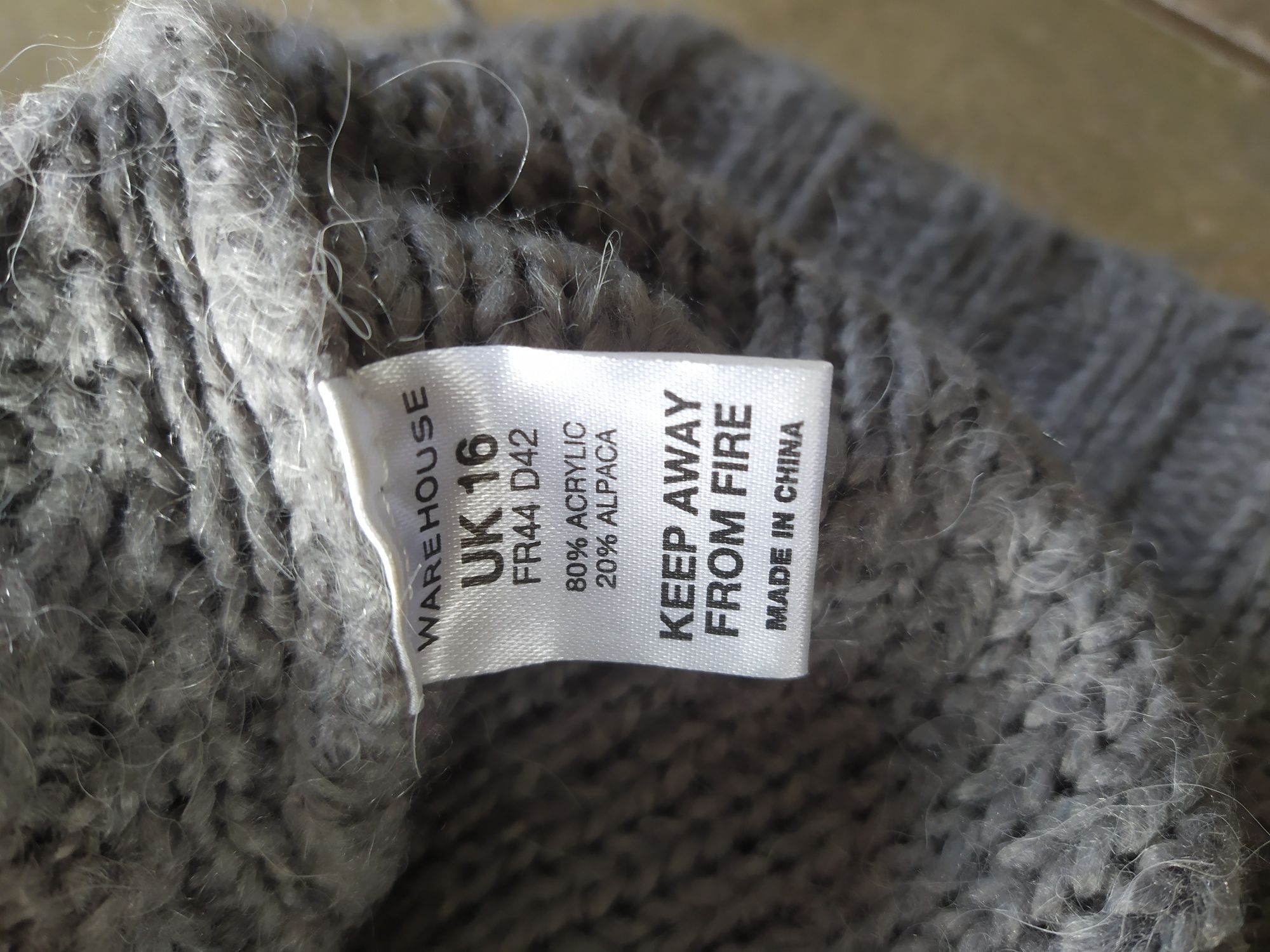 Gruby sweter oversize alpaka wełna szeroki golf xxL tunika sukienka