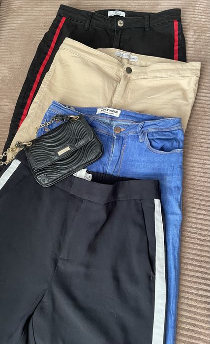 Spodnie jeansy 40 L zestaw z torebką Versace