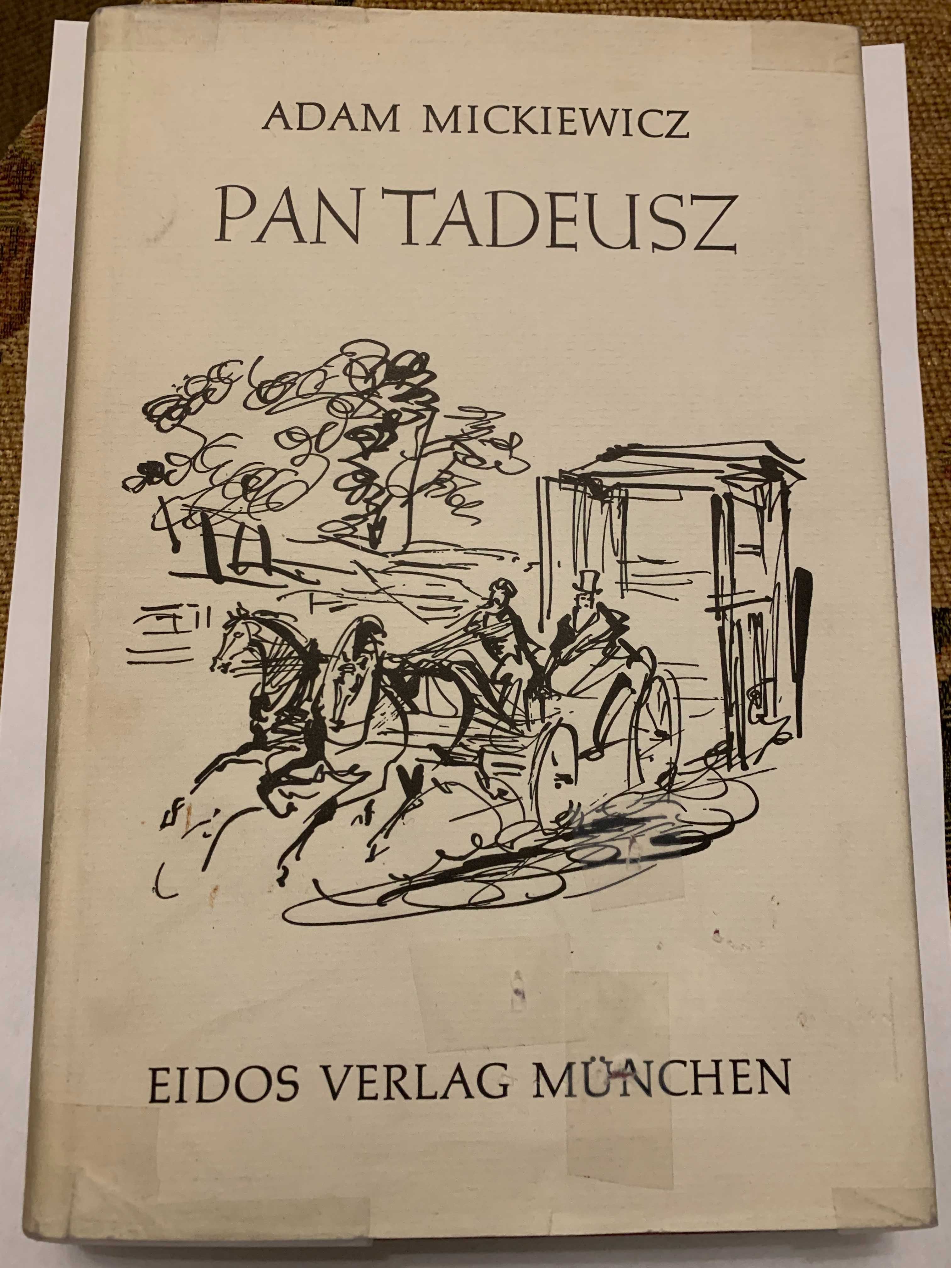 Pan Tadeusz Adam Mickiewicz język niemiecki ilustracje Uniechowski