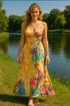 Vestido colorido floral L