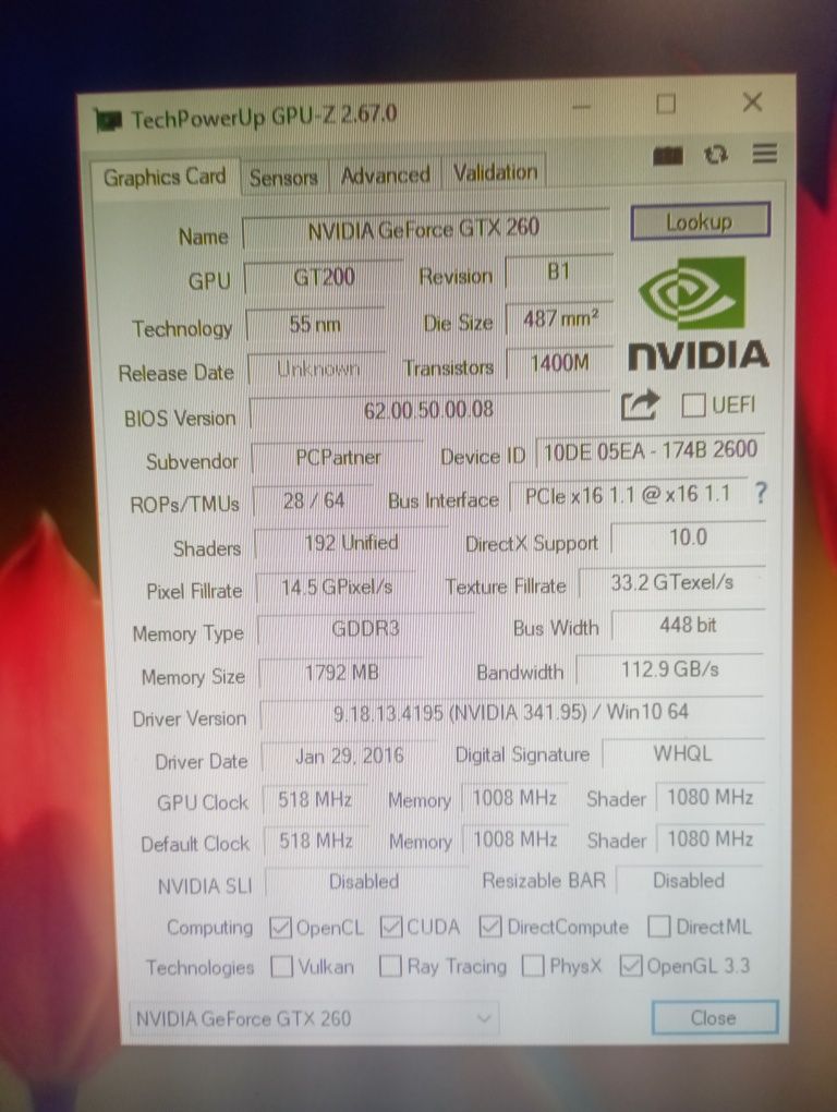 Ge-force gtx 260