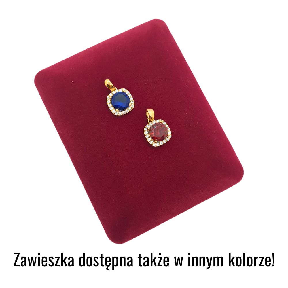 Zawieszka Złota Markiza czerwony kryształek - Pozłacana 18k złotem