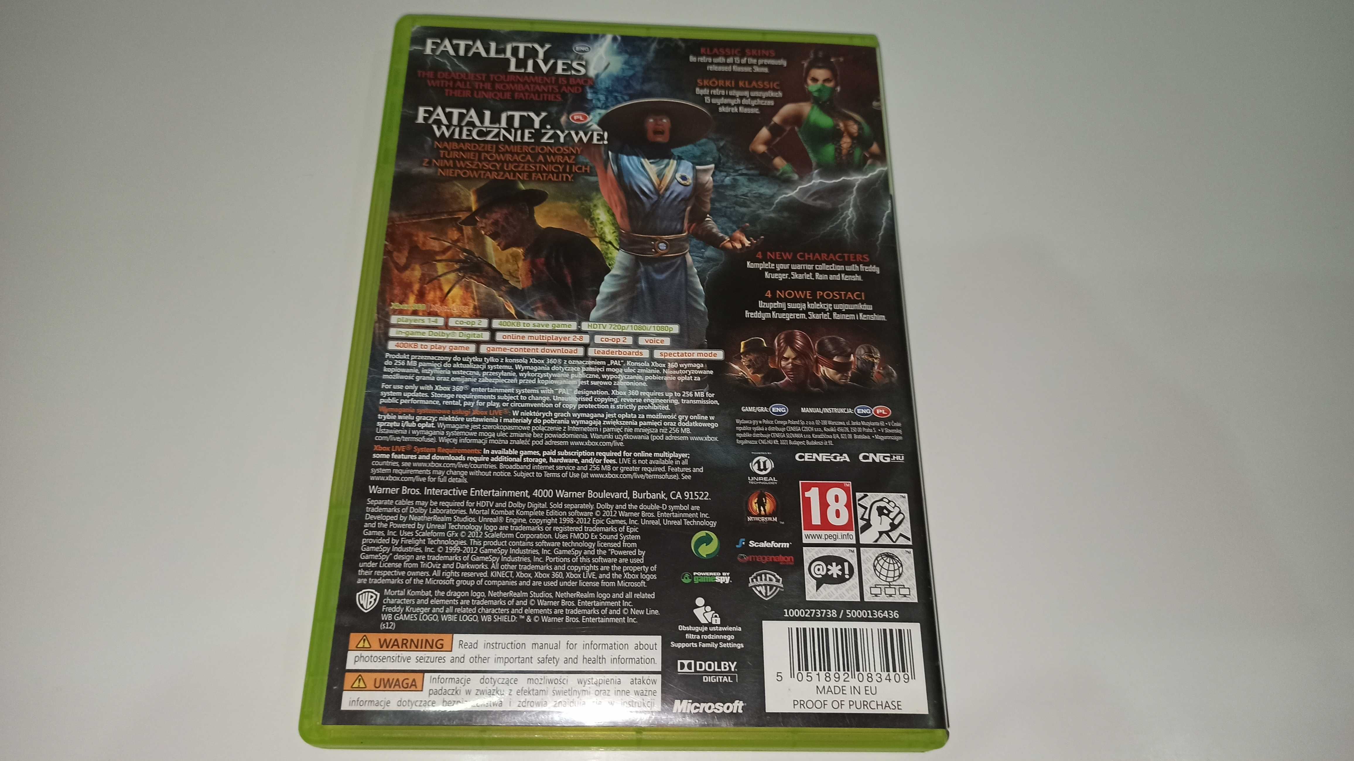 xbox 360 MORTAL KOMBAT KOMPLETE EDITION zawiera dodatkowe postacie