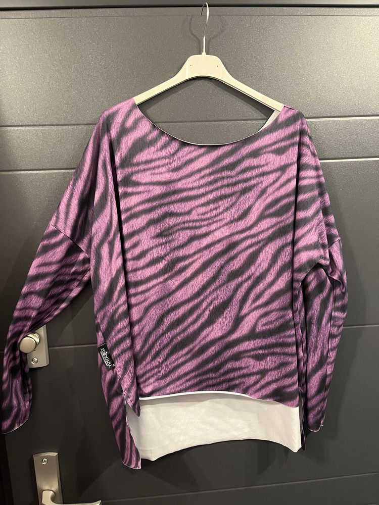 Minouu bluzka nietoperz zebra oversize uni