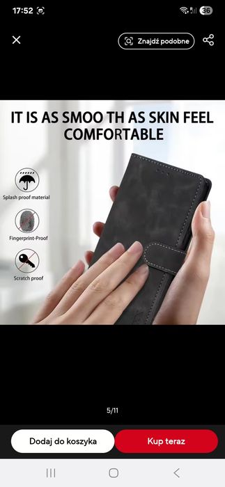 Czarne skórzane etui- portfel Samsung s23