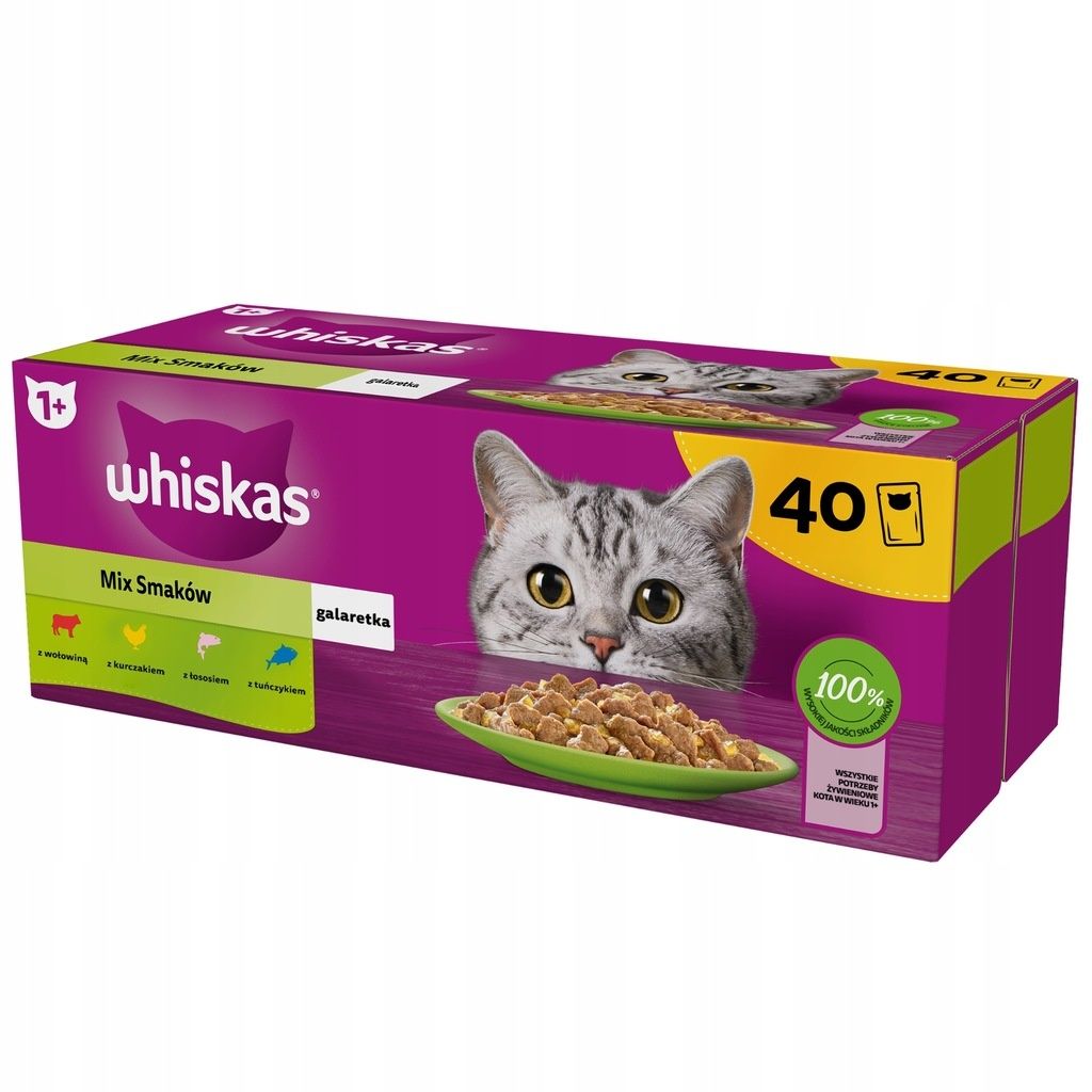 Mokra karma dla kota WHISKAS Mix Smaków 40x85g PREMIUM