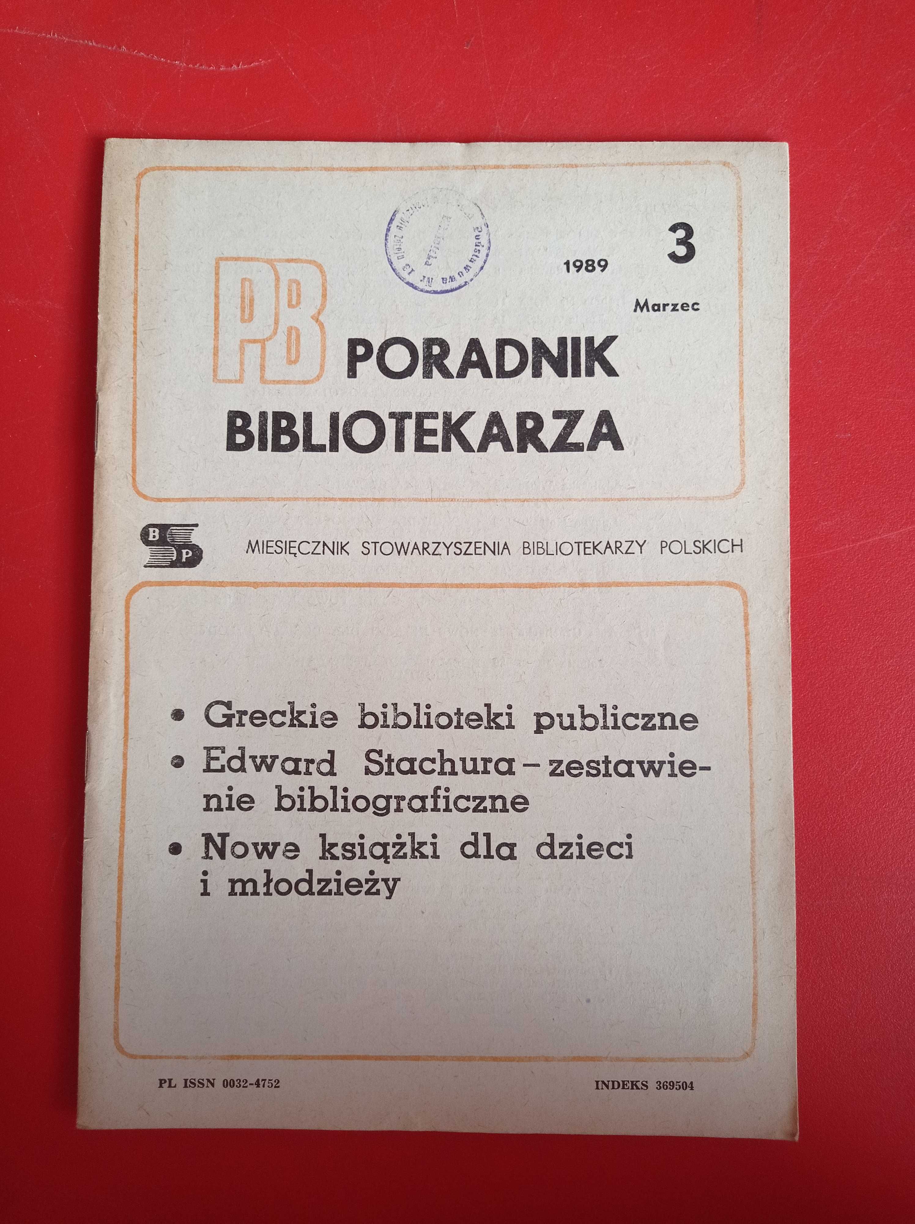 Poradnik Bibliotekarza, nr 3/1989, marzec 1989